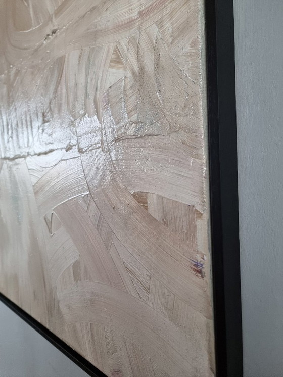 Image 1 of Frances Eckhardt - minimalist painting hand-painted abstract modern contemporary art 80x100 beige