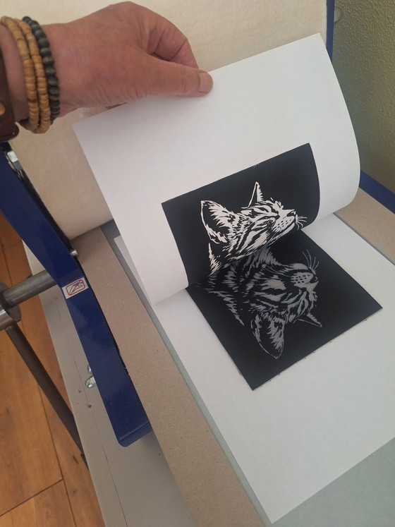 Linocut/ print 'Black cat' – Art, Paper (photo 6 of 7)