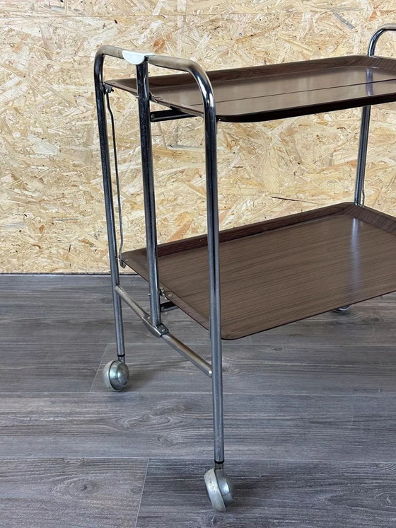 Image 1 of 60s 70s serving trolley dinette side table space age brown design