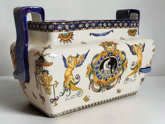 Jardinera de loza Gien del siglo XIX – Macetas, Porcelain (photo 11 of 11)