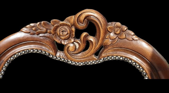 4 sedie da pranzo barocche – Tessile, Legno (photo 3 of 5)