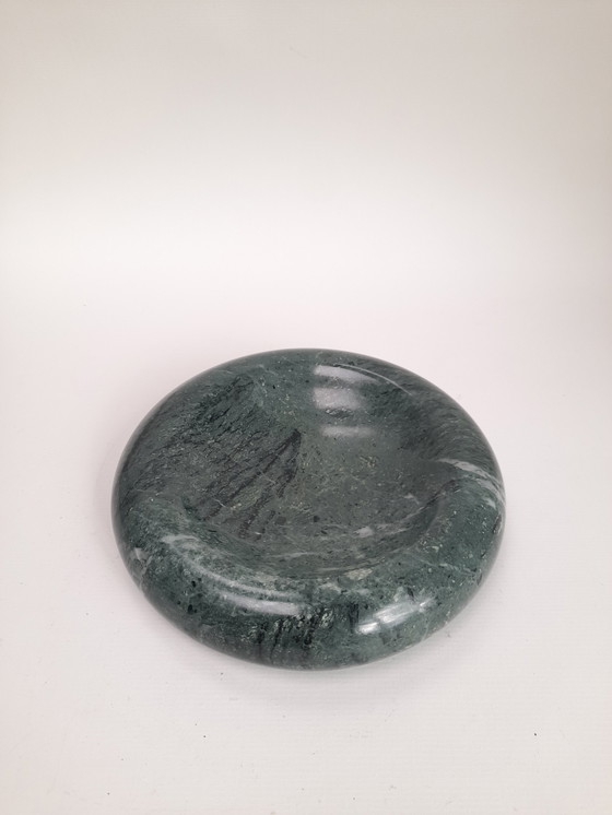 Image 1 of Green marble globule-shaped trinket tray