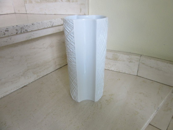 Image 1 of Wunsiedel Bavaria Porcelaine White Modernist Vase 180726