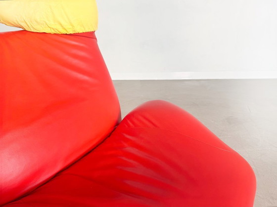 Image 1 of Originale Cassina Wink Chair Poltrona Toshiyuki Kita Pelle rossa Design