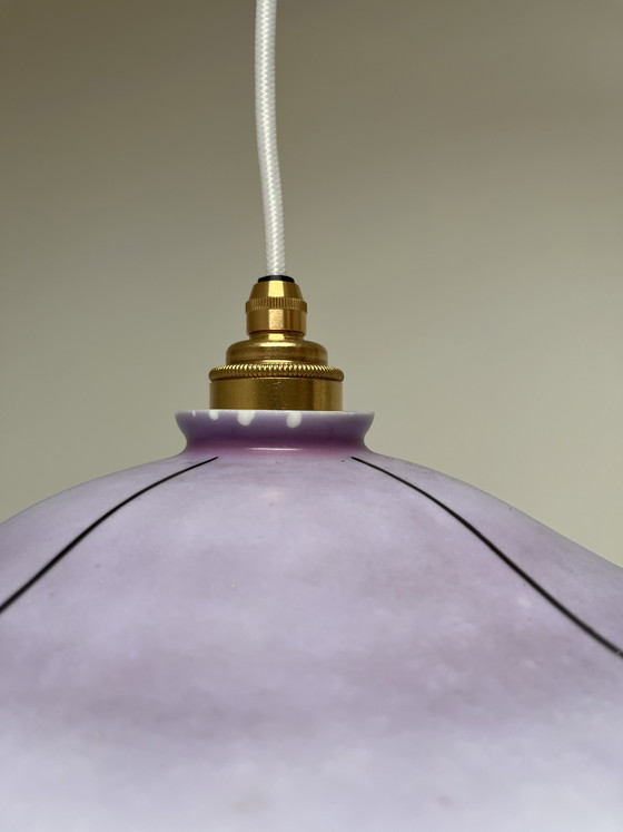 Image 1 of Vintage floral pendant lamp with warm glow 