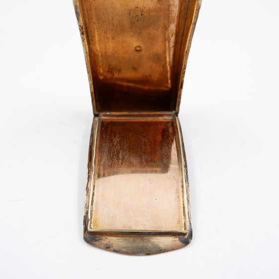 Image 1 of Silver vermeil ribbed pocket snuffbox - 19th century