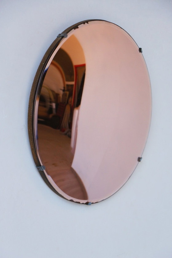 Image 1 of Vintage Salmon Witch Mirror - 50/60 Design - 35 cm