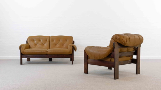 Image 1 of Braziliaanse stijl lederen zitgroep