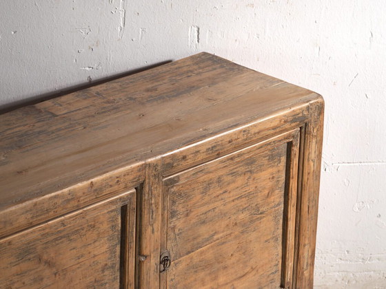 Credenza antica a tre ante in legno di pino – Cina, circa 1900 – Credenze con vetrina, Iron (photo 15 of 40)