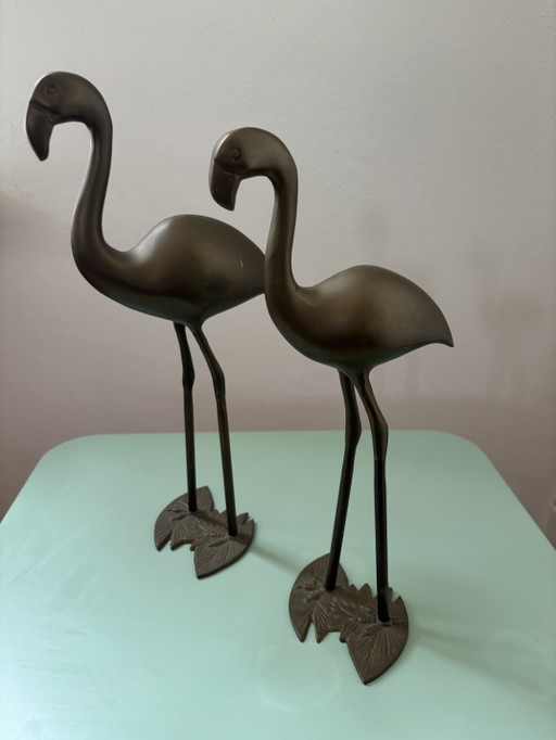 Flamants roses, Hollywood Regency – decoratieve objecten, Brass