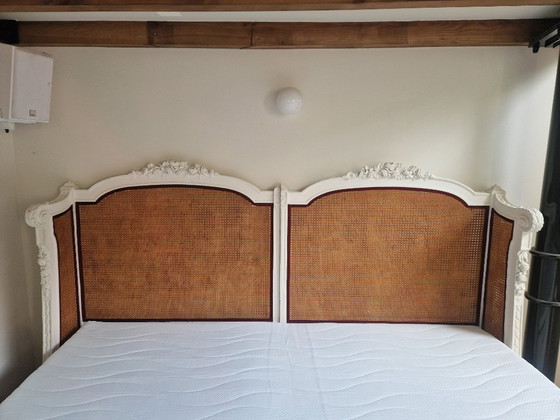 Image 1 of Letto matrimoniale in canna in stile Luigi XVI