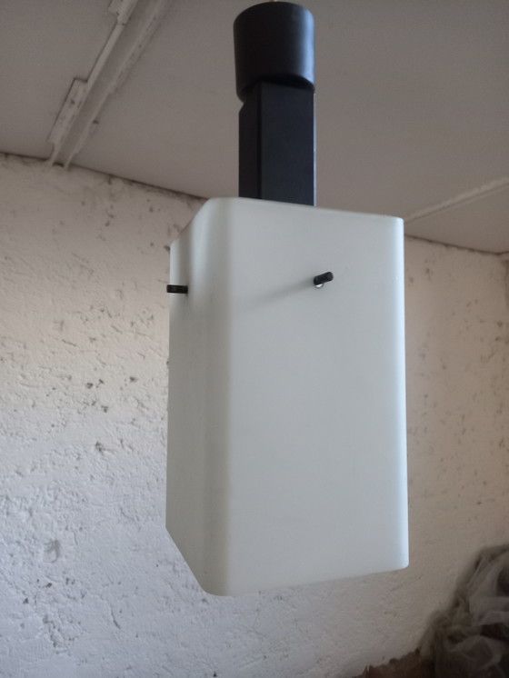 Image 1 of Opaalglazen kroonluchter uit de jaren 60, gemaakt door Stilux 