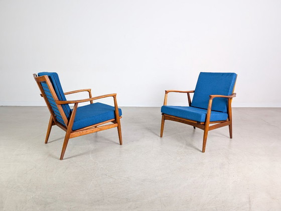 Image 1 of 2x poltrone originali Mid-Century in teak vintage