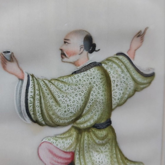 Image 1 of Siglo XIX, conjunto de 4 pinturas chinas