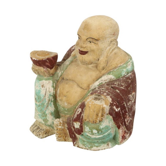 Image 1 of Grote Lachende Boeddha XL Hout