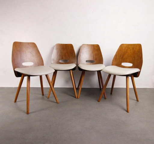 4x Vintage Chairs Tatra Pravenec "Gentleman" - 1963