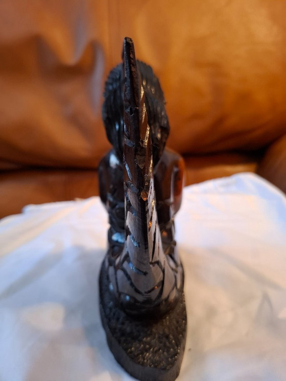Image 1 of Meerjungfrauen-Holzstatue aus der Mitte des 20. Jahrhunderts