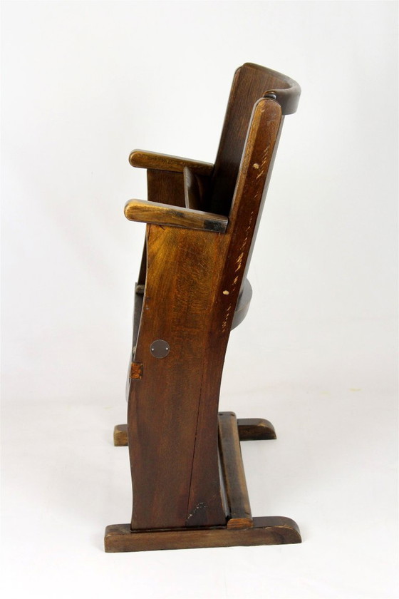 Image 1 of Fauteuil de cinéma vintage TON (Thonet), tchèque des années 1940, siège de théâtre en bois