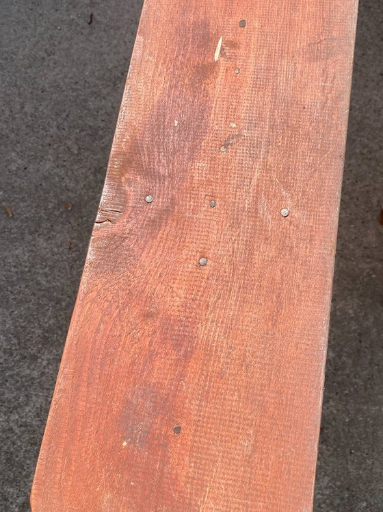 Par de bancos rústicos de madera maciza de 250 cm para mesa de campo de estilo años 50. – Wood (photo 6 of 18)