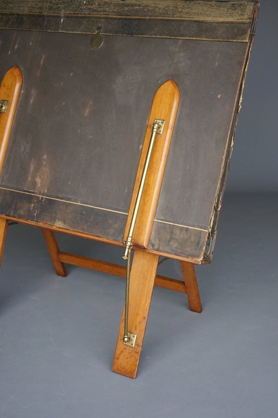 Image 1 of Antique Oak Folio Stand from Bunyard of London, 1890s