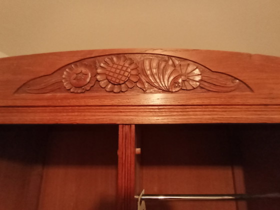 Parisian Art Deco oak wardrobe – Metal, Wood (photo 3 of 6)