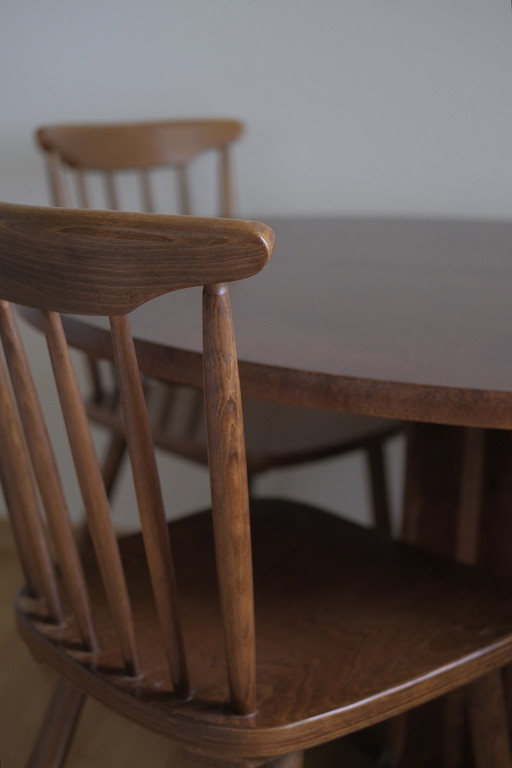 Dining room Dining Danish Møbler design rung chair dining table round solid teak