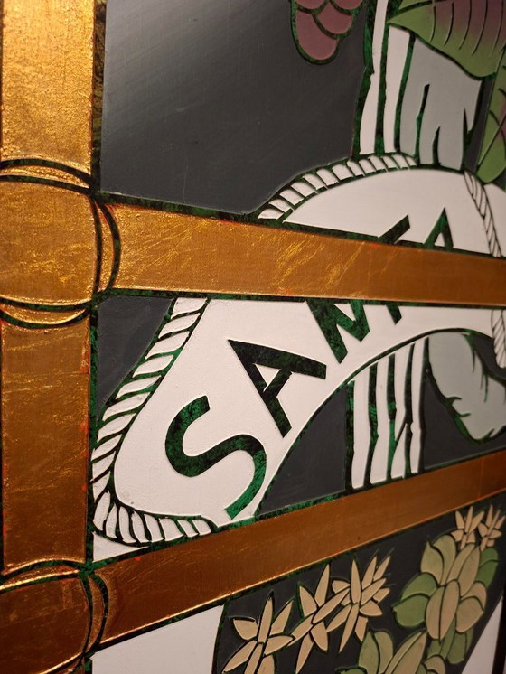 Image 1 of Paravent oriental représentant une femme en fleur de lotus