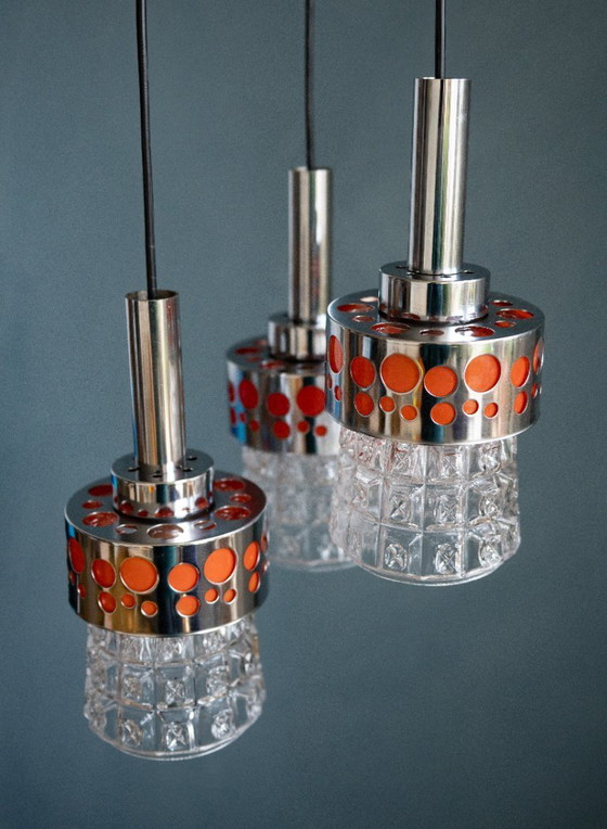 Image 1 of Lampada a sospensione Vintage Space Age Cascade attribuita a Massive