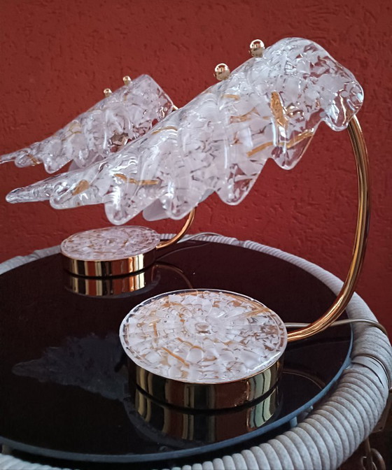 Image 1 of MURANO Par de refinadas lámparas de mesa de cristal artístico de Murano - hechas a mano - fabricadas en Italia / NUEVAS