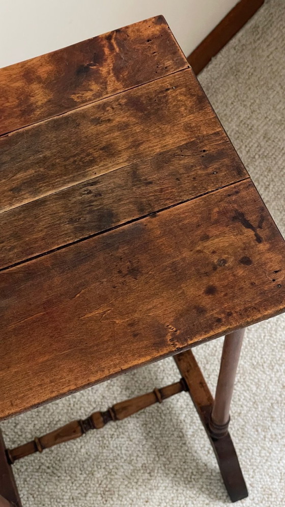 Image 1 of Antique Turned Wood Bedside Table