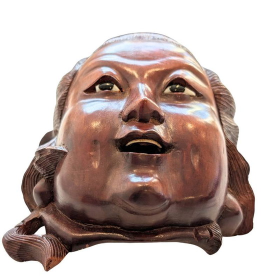 Guanyin (Avalokiteshvara) – botten tanden en glazen ogen, 19e eeuw – kavel 138 – Beeldhouwkunst, Wood, Glass (photo 4 of 15)