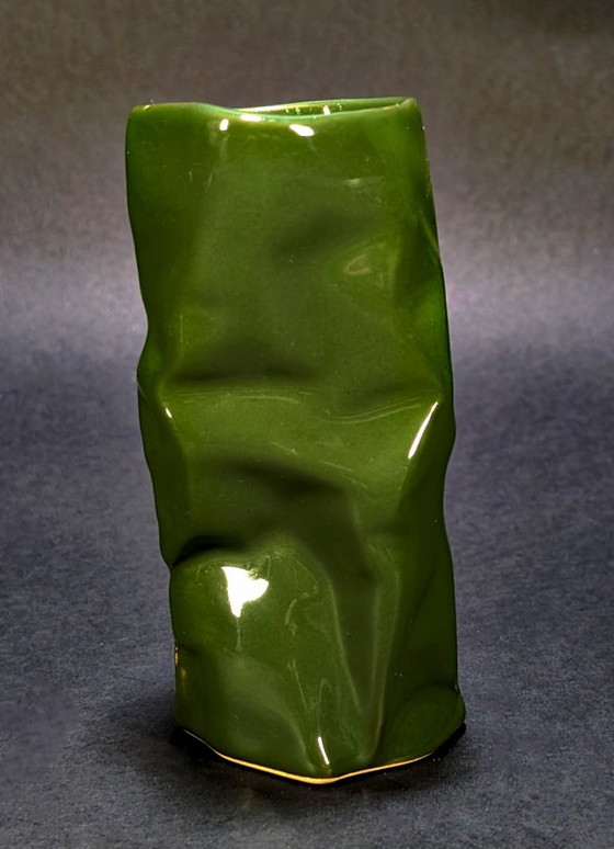 Belgische D&M Designvase – Grüne Keramik – 90er Jahre – Vasen, Ceramic (photo 4 of 8)