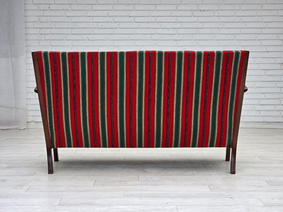 Image 1 of 1960s, Danish 2-seater sofa by Fritz Hansen, furniture wool, original condition.