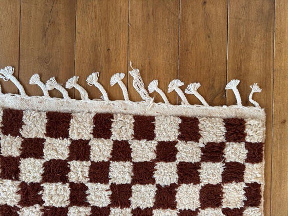 Image 1 of Handmade Moroccan checkerboard rug 240x160