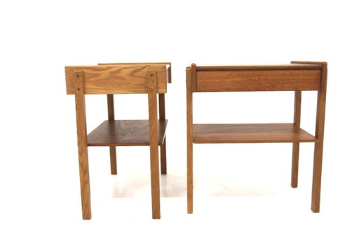 Set di 2 comodini in teak e rovere, Svezia, 1960