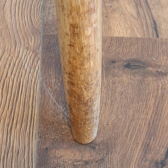 Image 1 of Sedia in corno di mucca con seduta e schienale in tessuto