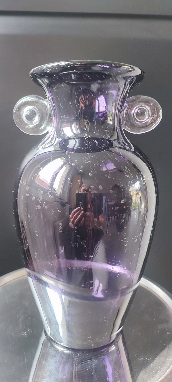 Image 1 of Vase italien vintage en verre d'art soufflé