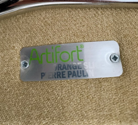 Artifort Orange Slice Sessel, entworfen von Pierre Paulin, gelb, Stoff, Metall, Design (Foto 5 von 5)
