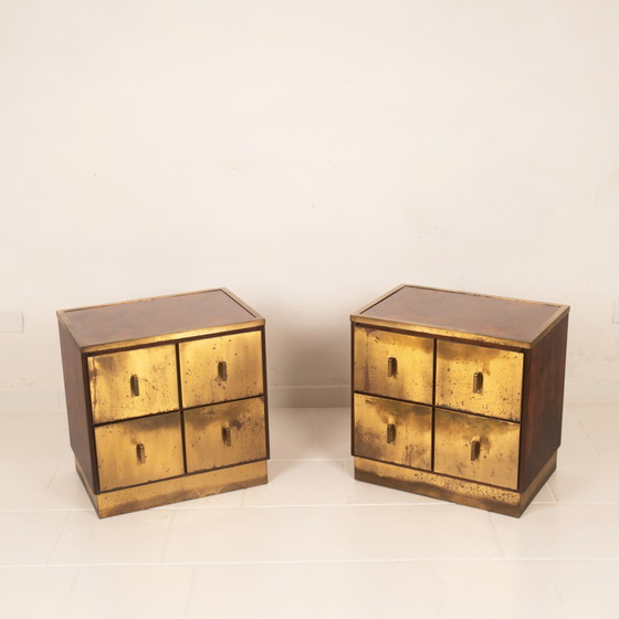 Aldo Frigerio & Luciano Frigerio Tables de nuit Bagdad en ronce de noyer et laiton – Brass (photo 5 of 24)