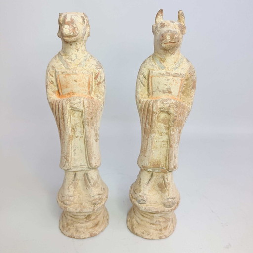Chinese terracotta Mingqi statuettes