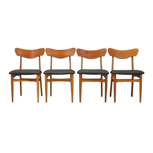 Ensemble de quatre chaises, design danois, années 1970, production : Danemark