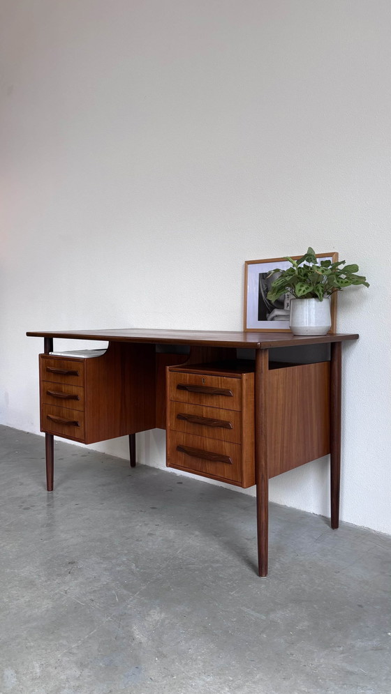 Image 1 of Vintage Desk 2-Sided In Teak