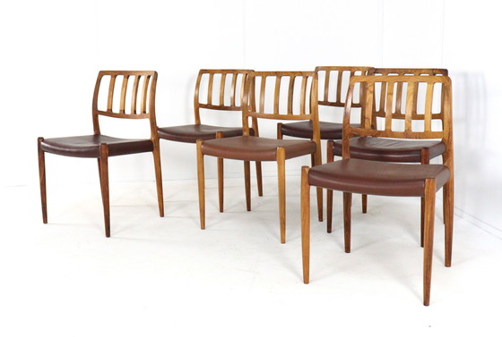 Image 1 of Set di 6 sedie Niels O Møller vintage in palissandro modello 83