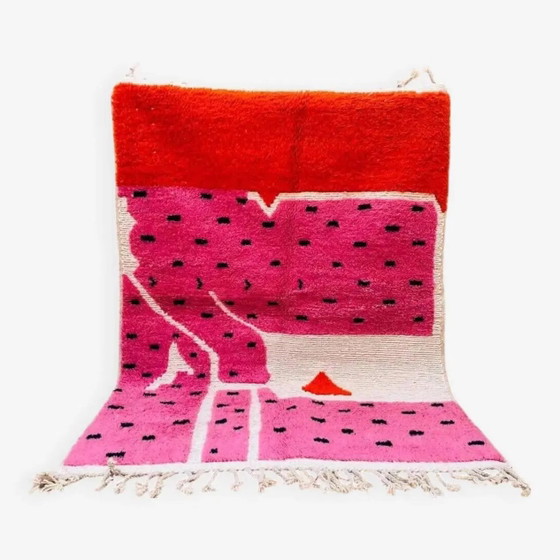 Tapis berbère tissé main en laine 400x300 cm rose, Maroc – Wool, Cotton (photo 2 of 9)