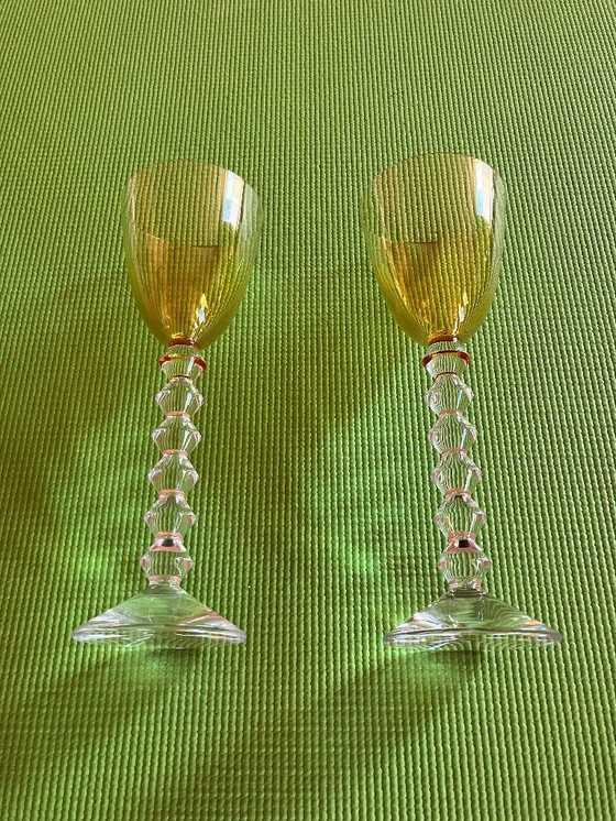 Image 1 of Weingläser Baccarat Vega 10 Gläser gelb rot lila grün jeweils mit Karton