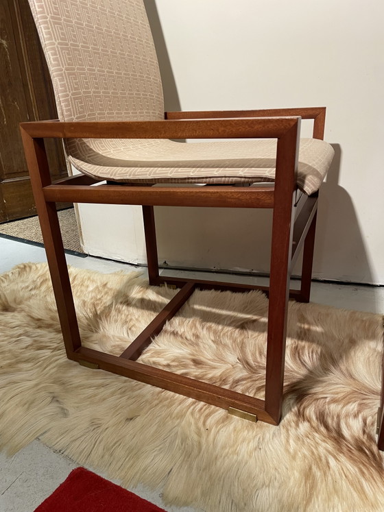 Image 1 of 4 Stühle mit Rautenmuster, entworfen von Pierre Balmain in den 1980er Jahren