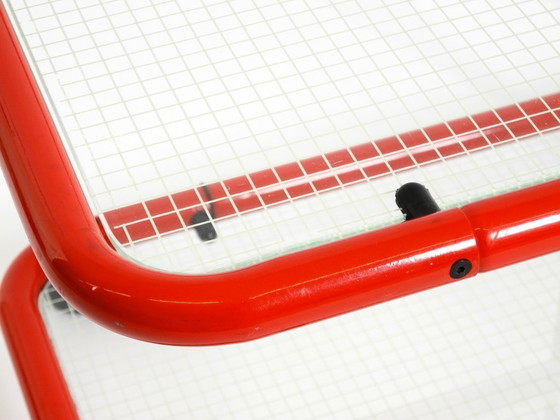 Image 1 of Carrello bar o di servizio postmoderno italiano degli anni '80 in metallo e vetro