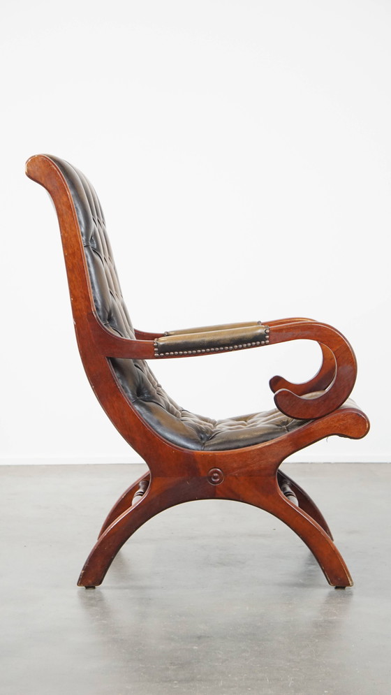 Image 1 of Green Vintage Chesterfield Armchair