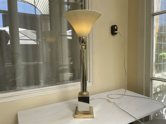 Image 1 of Lampada da tavolo a luce abbagliante Maison Jansen 1970, francese