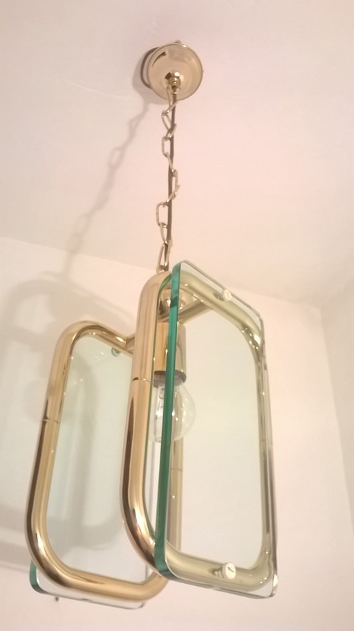 Lampada a sospensione in vetro italiano - anni '40